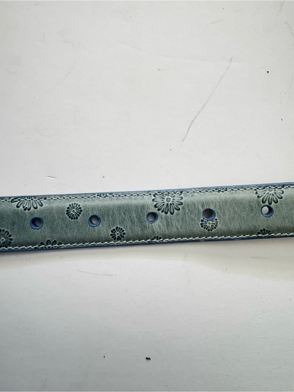 Brighton Blue Floral Leather Daisy Charms Belt size ML 32